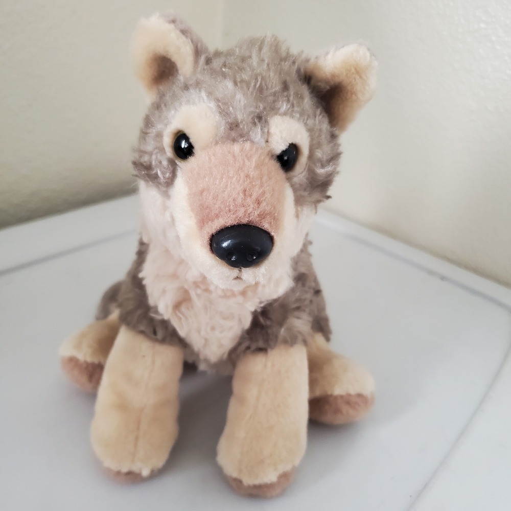 Wild Republic Wolf Plush Stuffed Animal Grey Sitting Pup 8 inch Realistic Toy